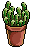 I love succulents, so I wanted to make some pixel ones! This one is called "baby toes." I originally colored it with grayscale values, before I applied color using DMC Floss colors! DMC Floss is whats used for thread and apparel colors.
