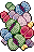 This is a succulent called "Living Stones," but in a game I play they are affectionately called "Buttrocks" by the playerbase! This was also originally colored it with grayscale values, before I applied color using the DMC Floss colors!
