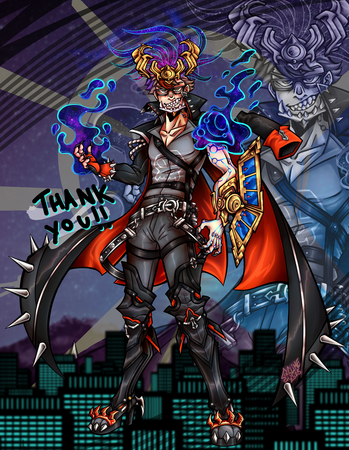 Commission for https://twitter.com/ww1990ww01 ; they had requested their original character to be drawn wearing a modified outfit of Nova Imperator from Elsword, with magical elements of Aurelion Sol from League of Legends, and a Yu-Gi-Oh duel disk!